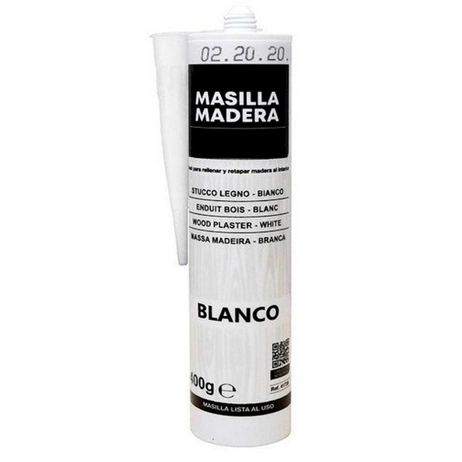 Masilla Madera Blanca Para Pistola 400 Gramos  Blanco