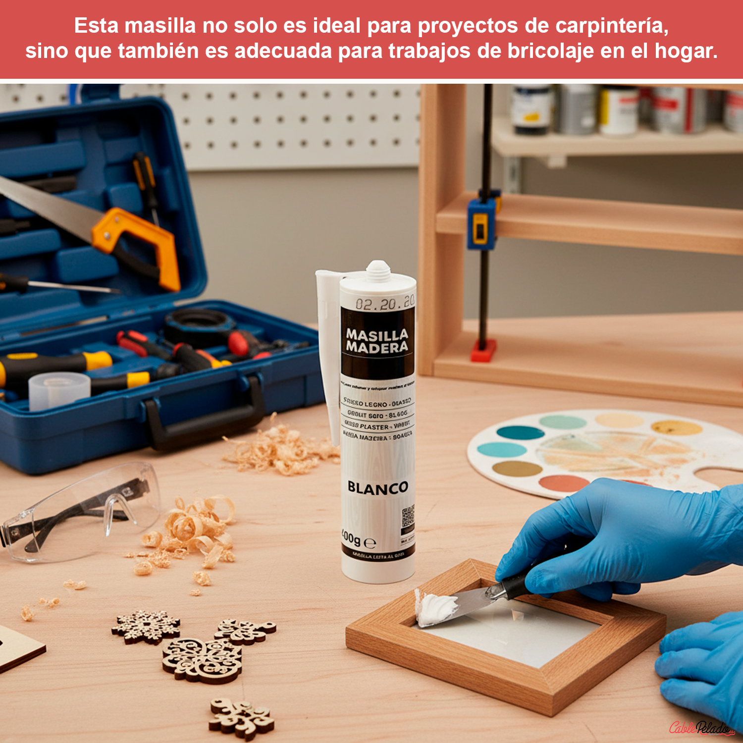 Masilla Madera Blanca Para Pistola 400 Gramos  Blanco