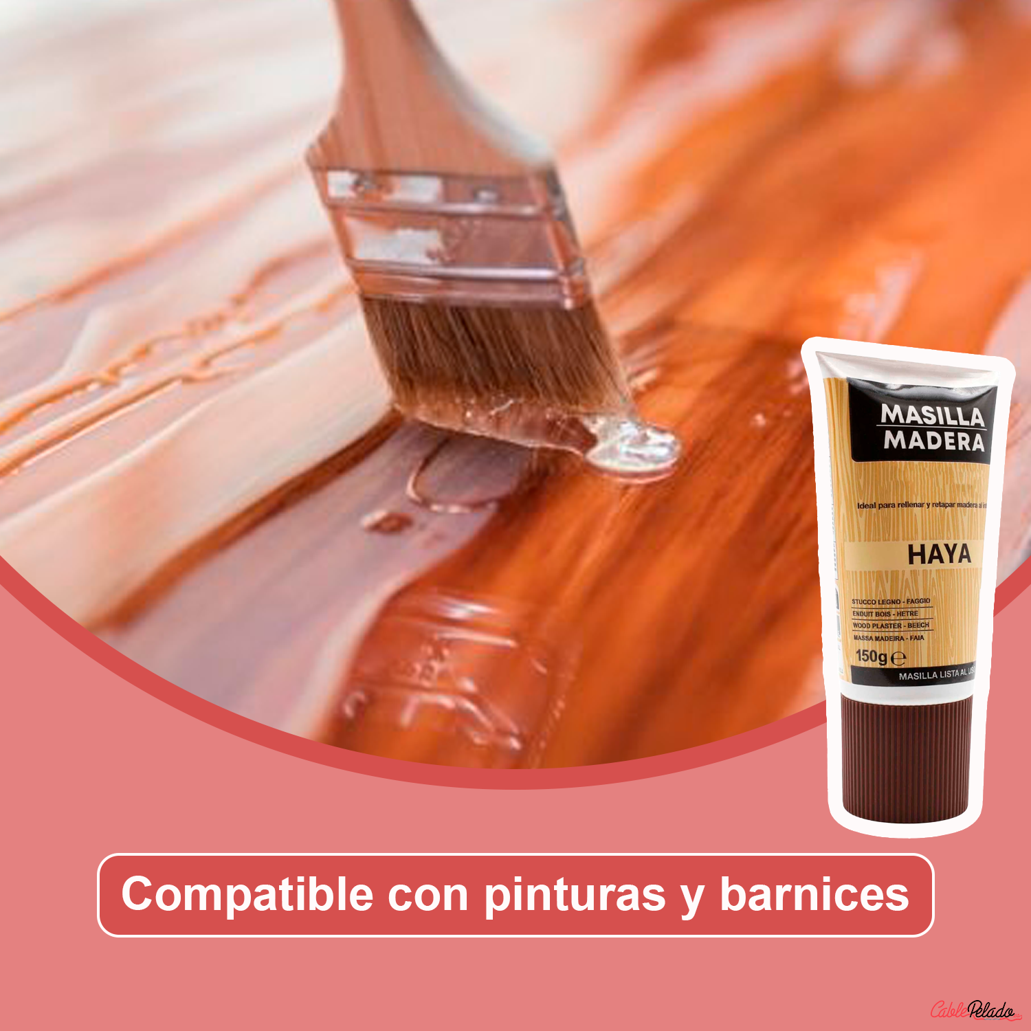 Masilla Madera Haya En Tubo 150 gr