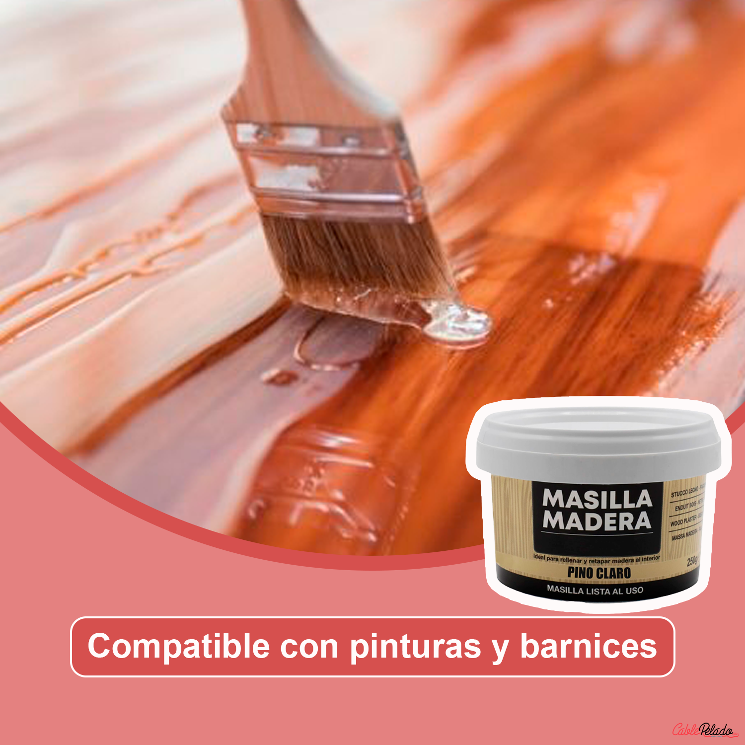 Masilla Madera Pino Claro 250 gr
