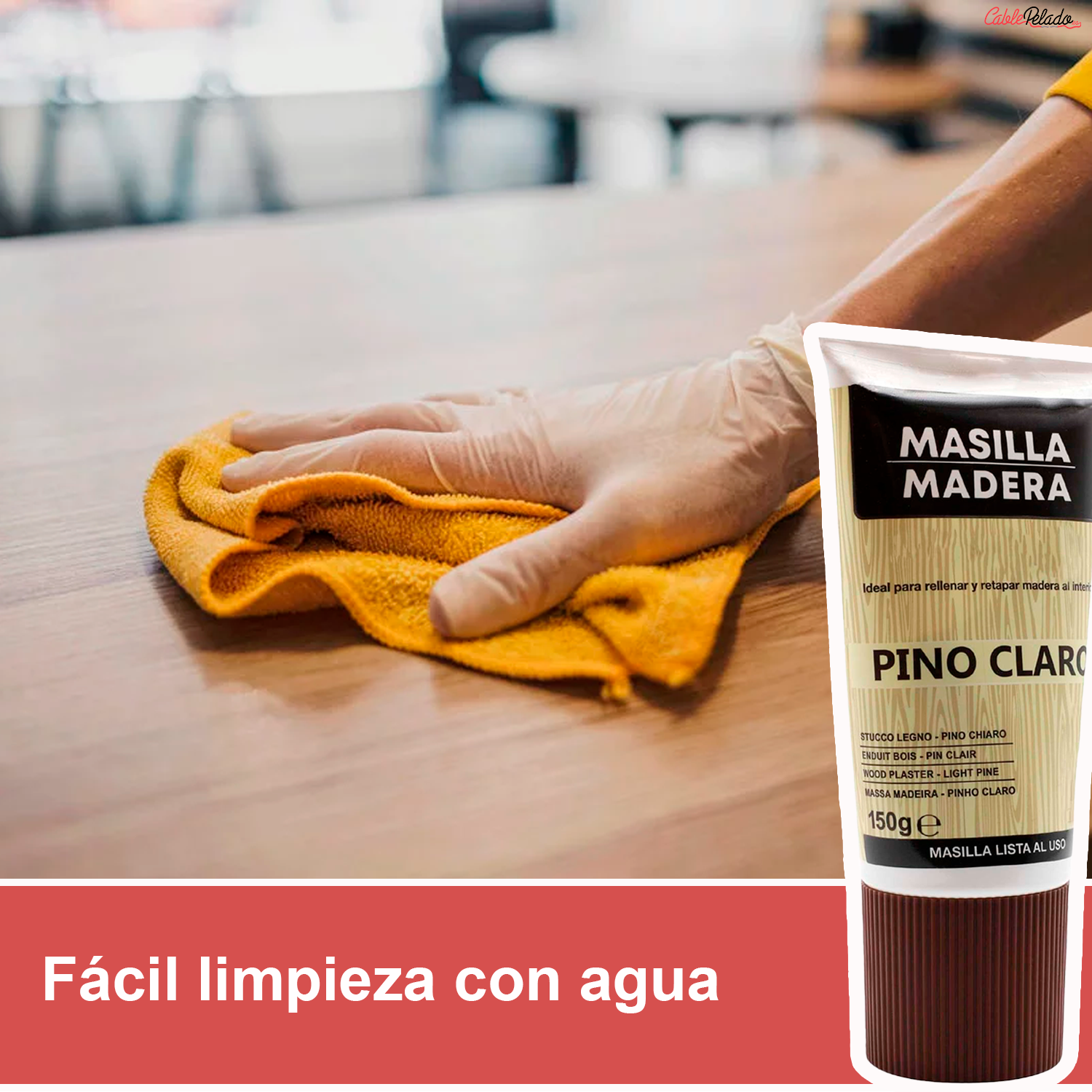 Masilla Madera Pino Claro En Tubo 150 gr