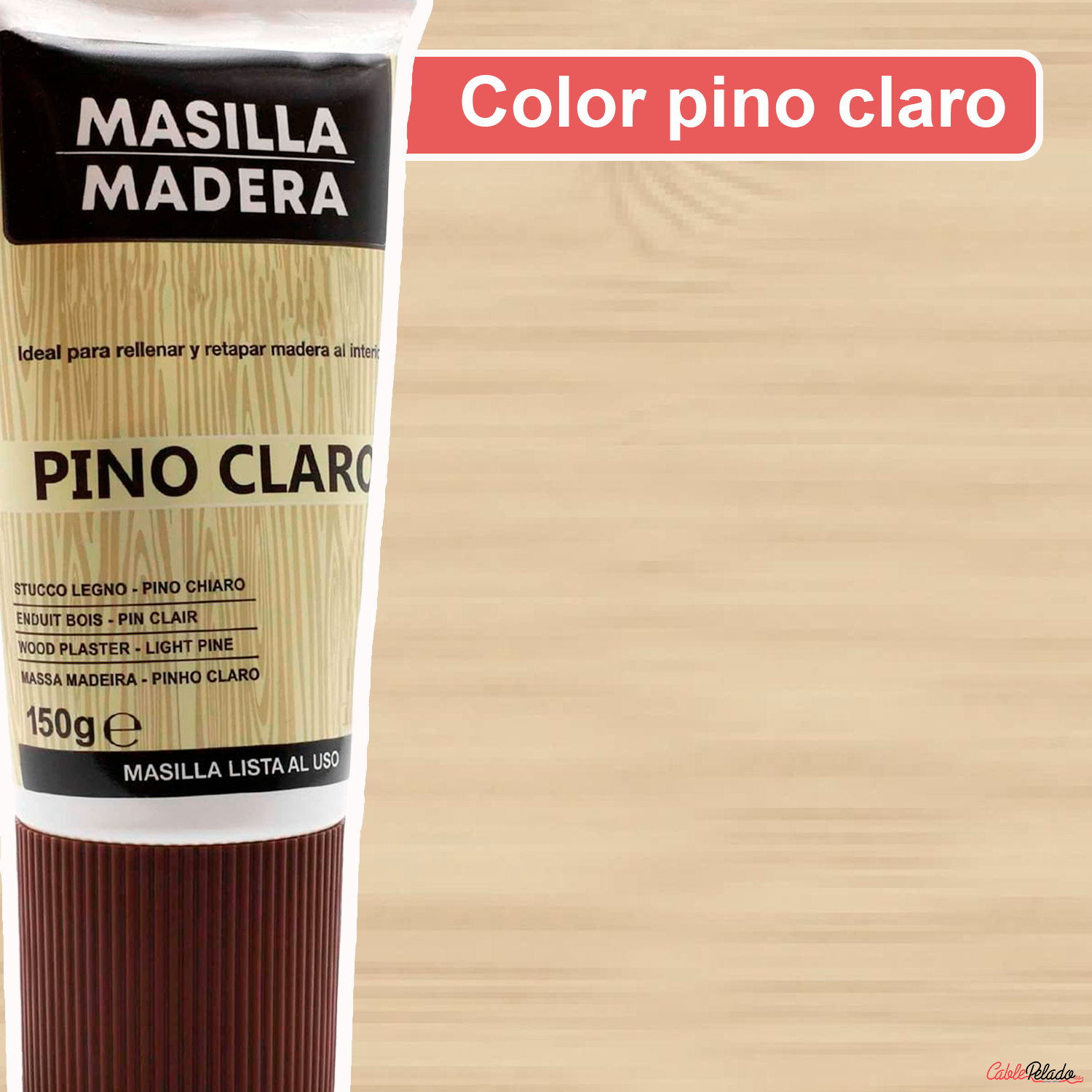 Masilla Madera Pino Claro En Tubo 150 gr