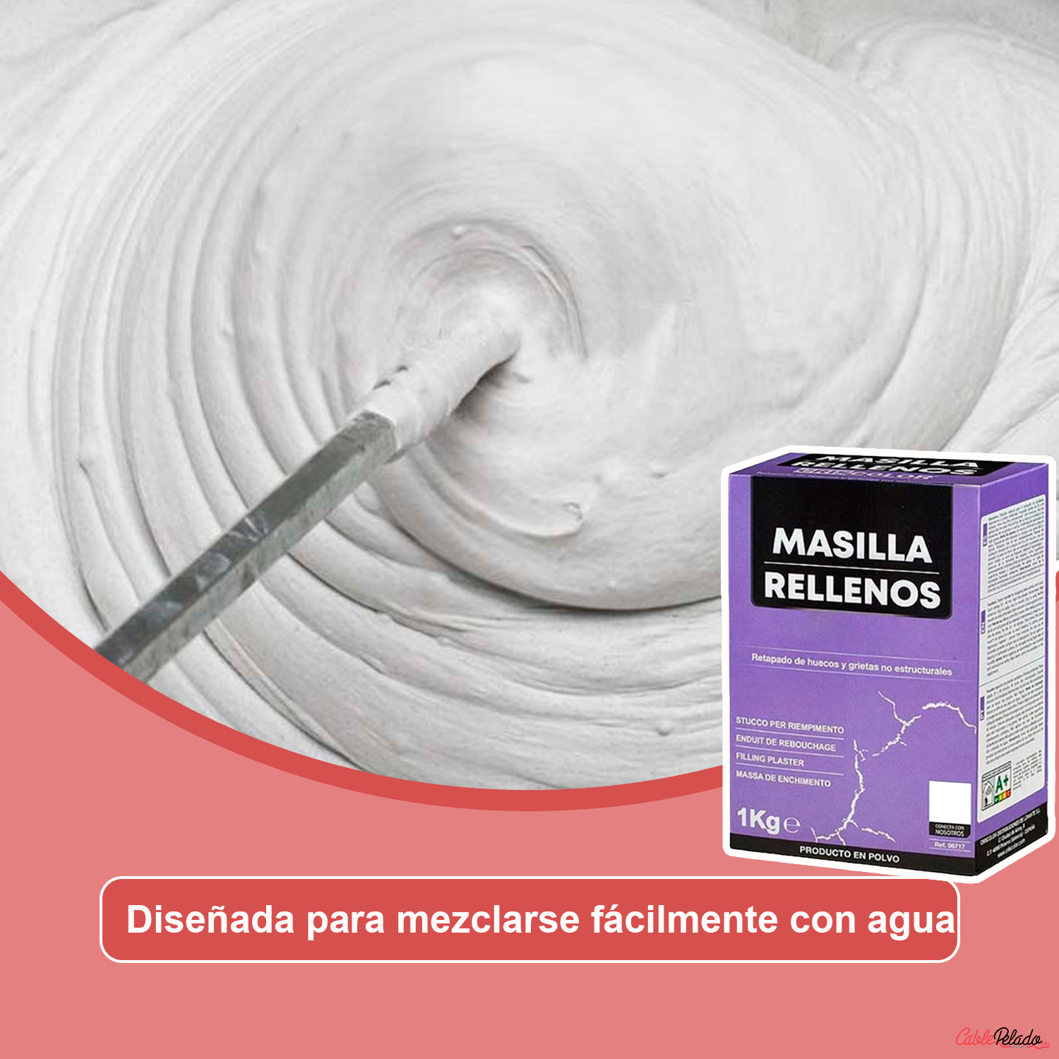 Masilla Rellenos En Polvo Color Blanco 1 Kg