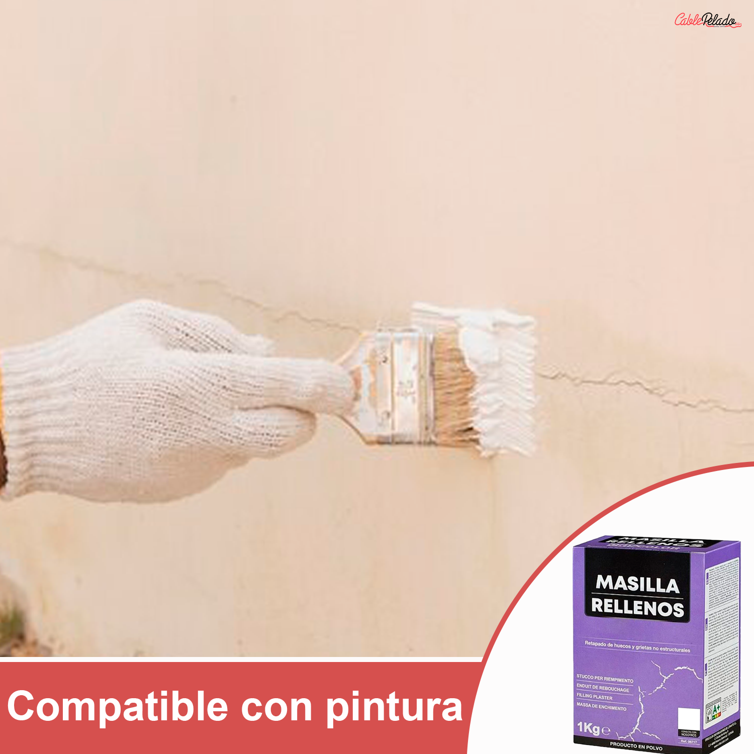 Masilla Rellenos En Polvo Color Blanco 1 Kg