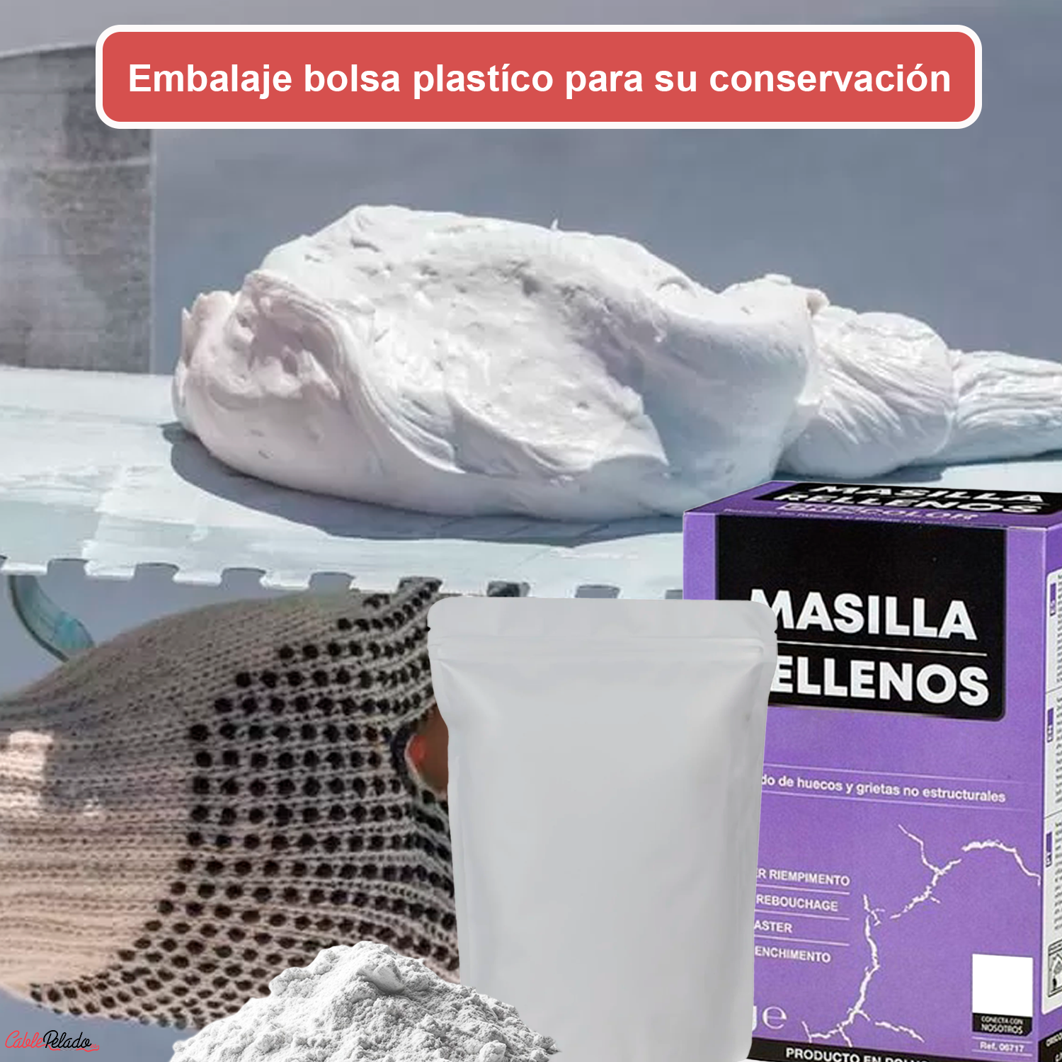 Masilla Rellenos En Polvo Color Blanco 1 Kg