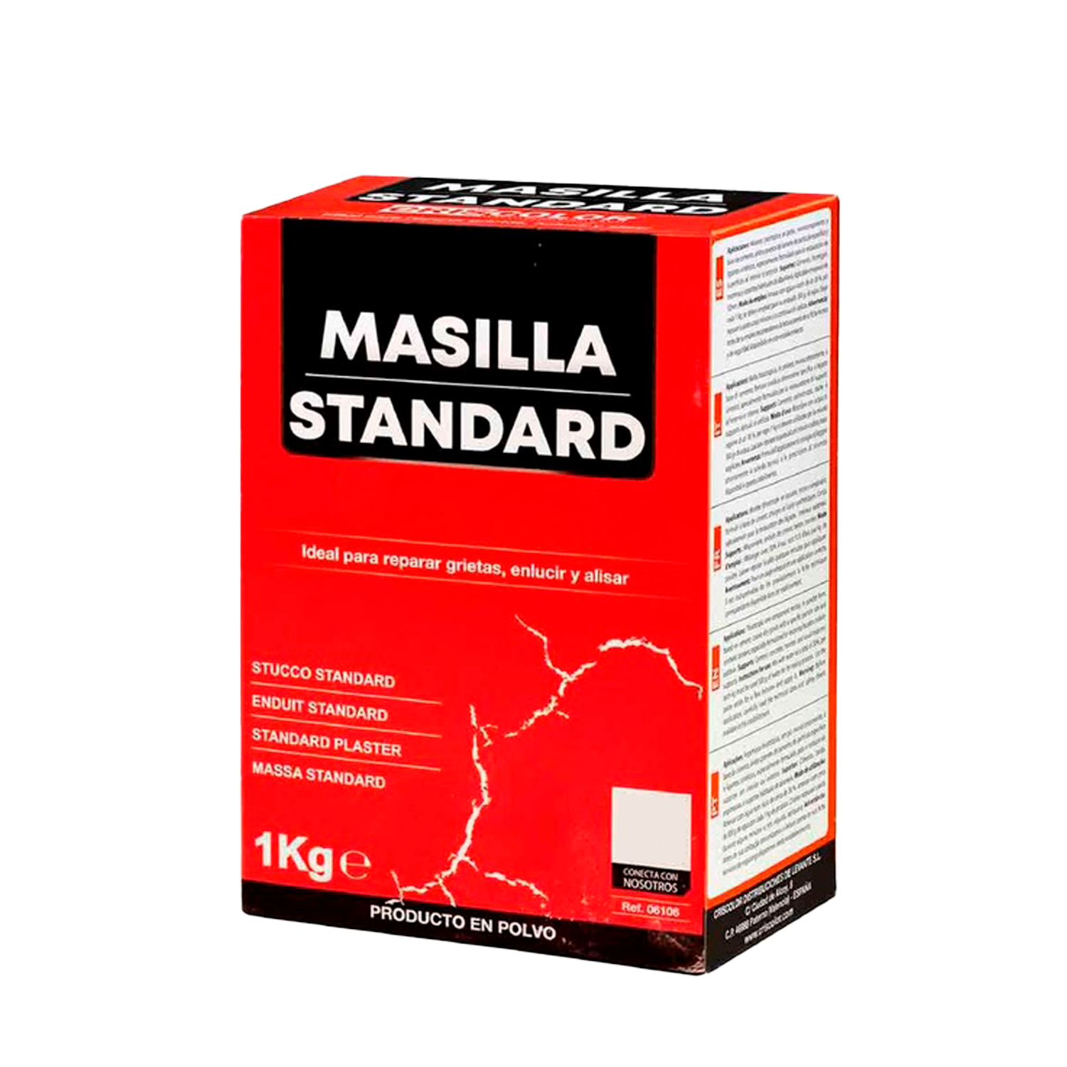 Masilla Standard De Pared En Polvo Color Blanco 1 Kg