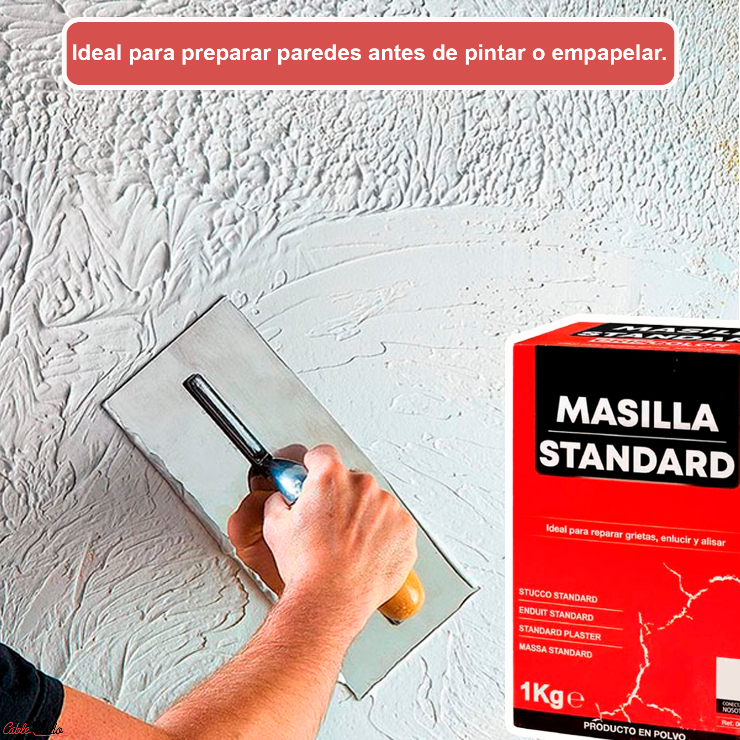 Masilla Standard De Pared En Polvo Color Blanco 1 Kg