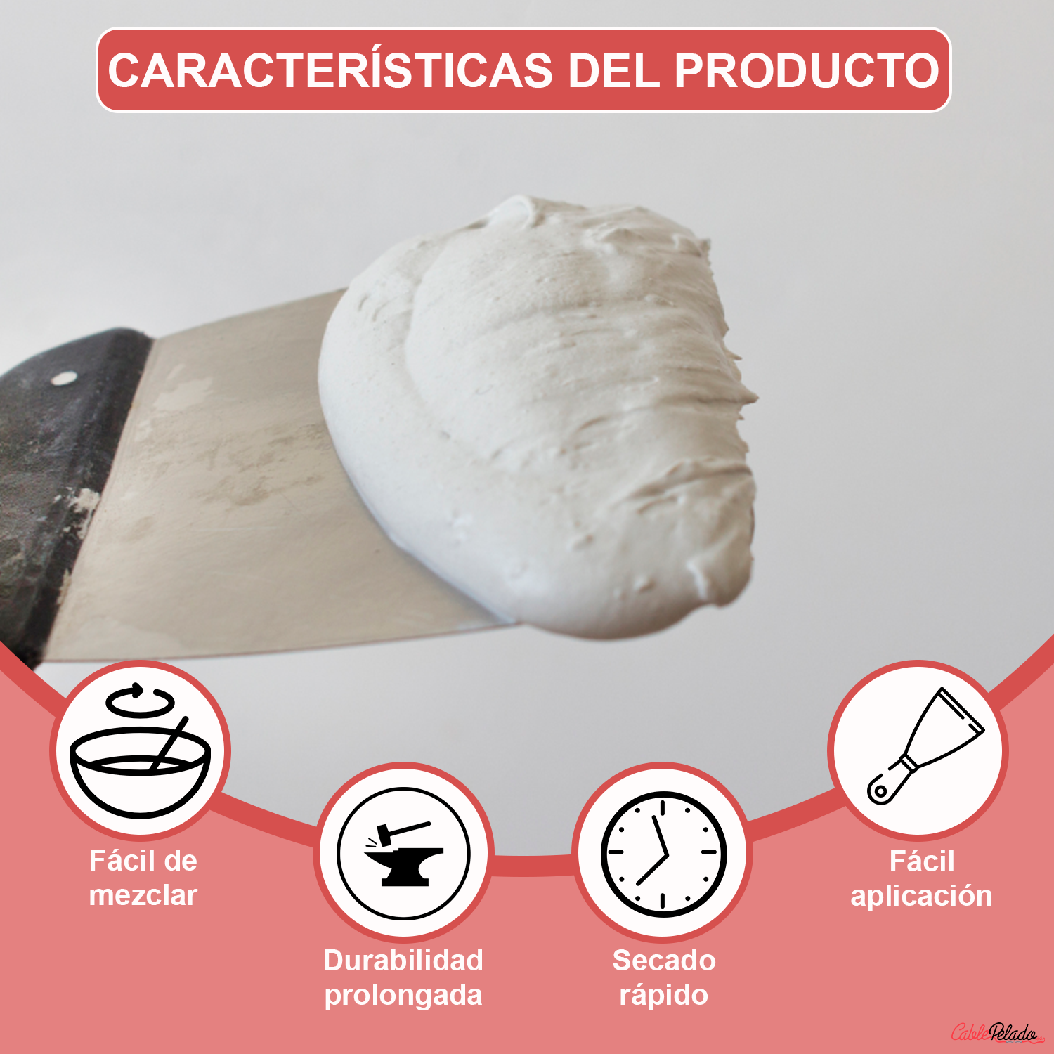 Masilla Tapagrietas En Polvo Color Blanco 1 Kg
