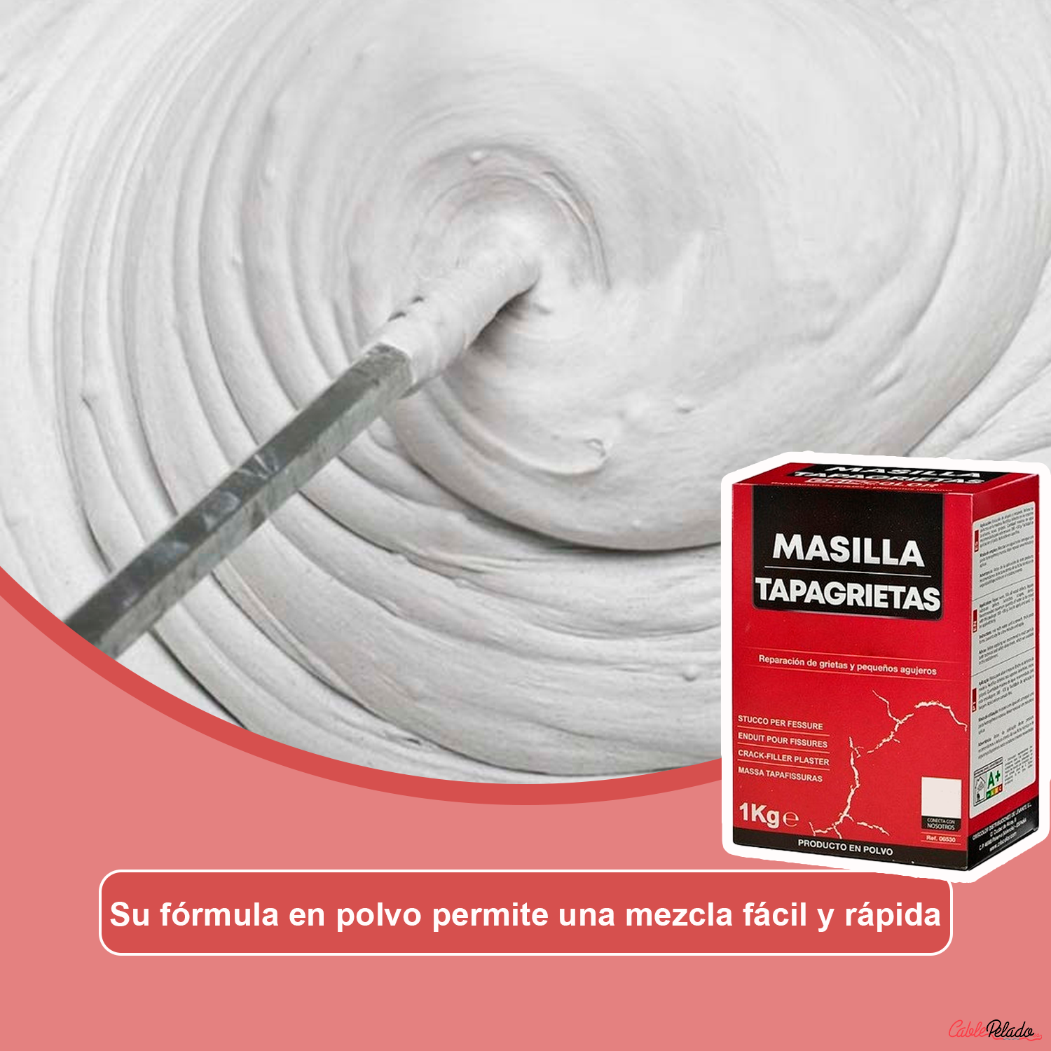 Masilla Tapagrietas En Polvo Color Blanco 1 Kg