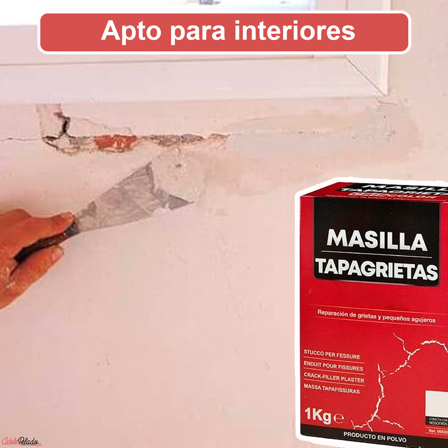 Masilla Tapagrietas En Polvo Color Blanco 1 Kg