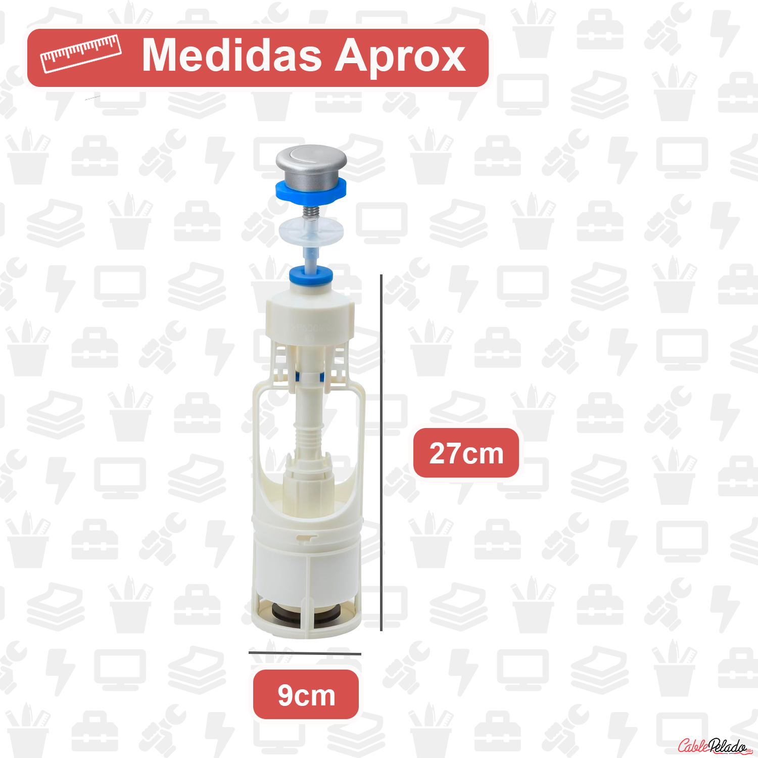 Mecanismo Con Pulsador Descarga Cisterna  Blanco