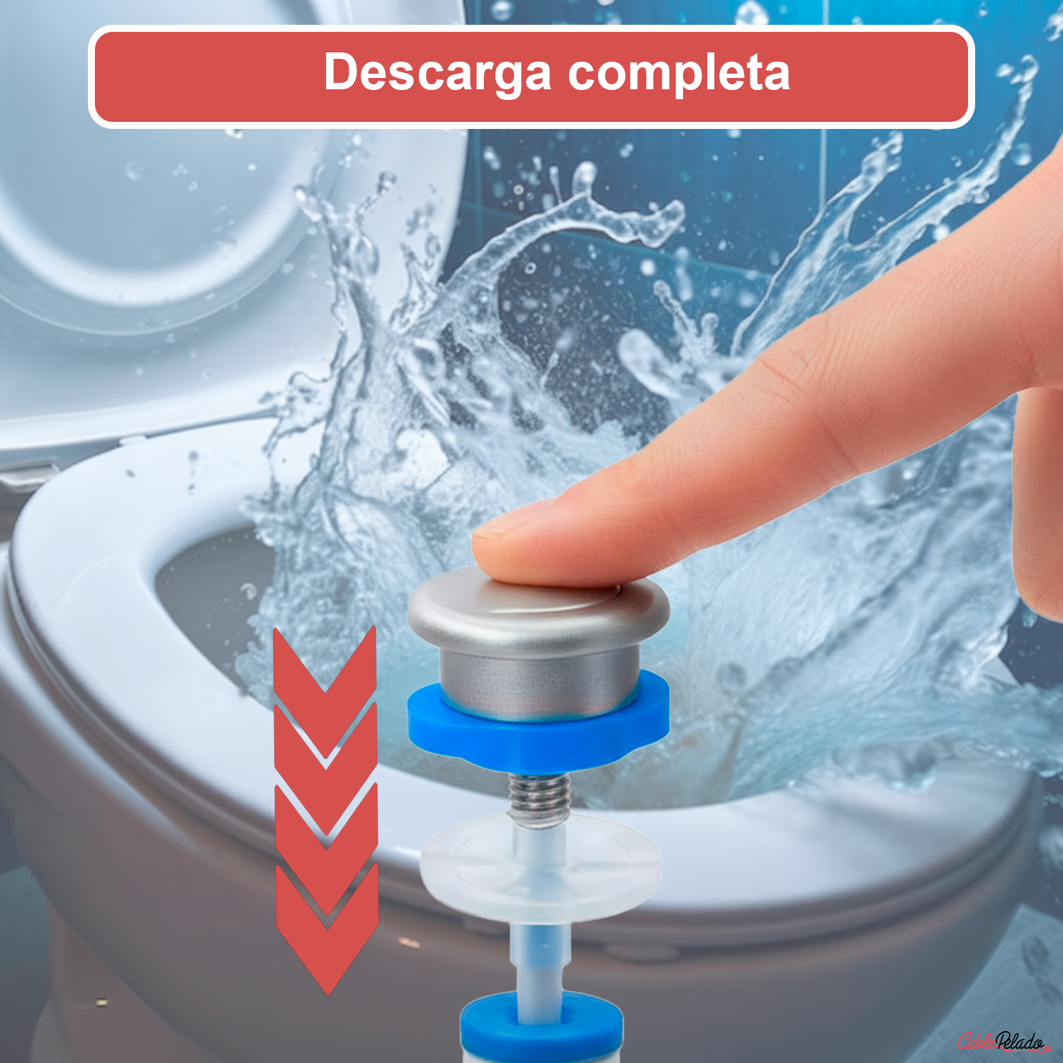 Mecanismo Con Pulsador Descarga Cisterna  Blanco