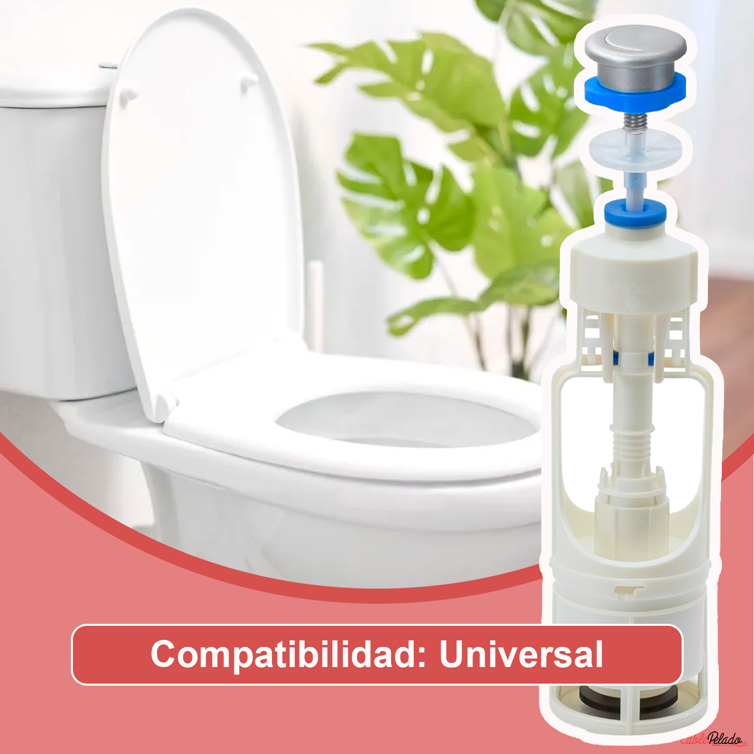 Mecanismo Con Pulsador Descarga Cisterna  Blanco