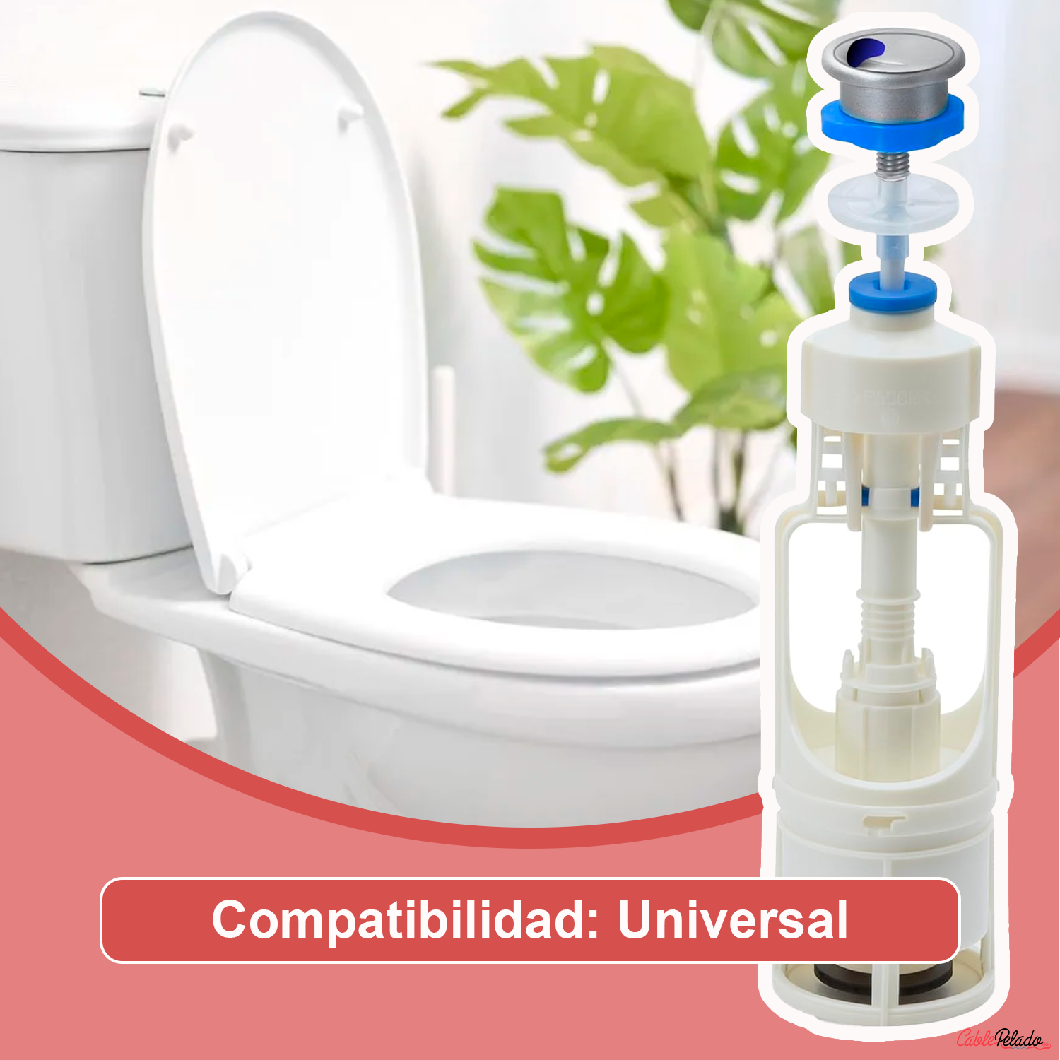 Mecanismo Doble Pulsador Descarga Cisterna  Blanco