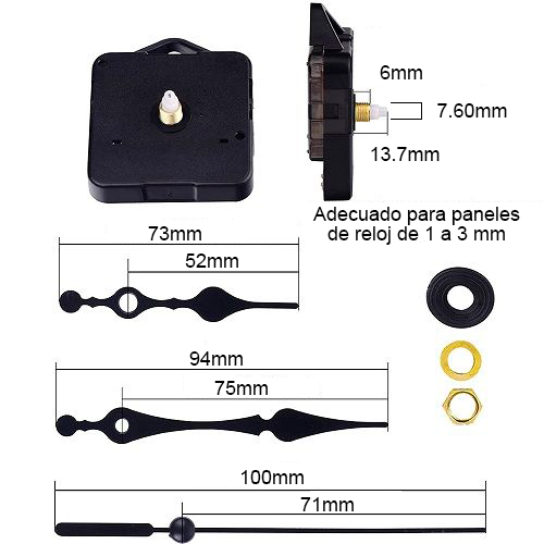 Mecanismo movimiento reloj cuarzo silencioso tipo 7