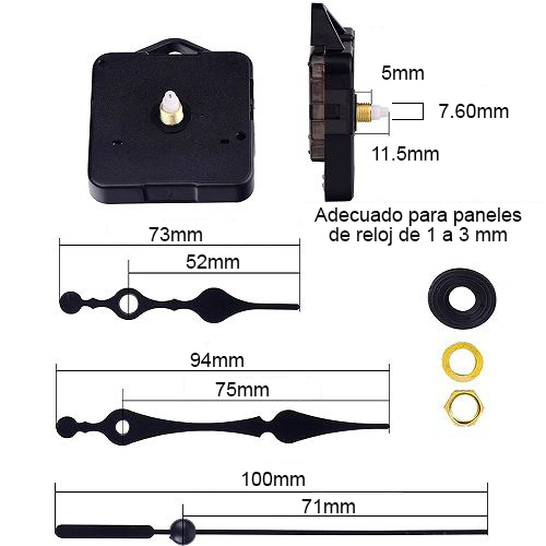 Mecanismo movimiento reloj cuarzo silencioso tipo 9