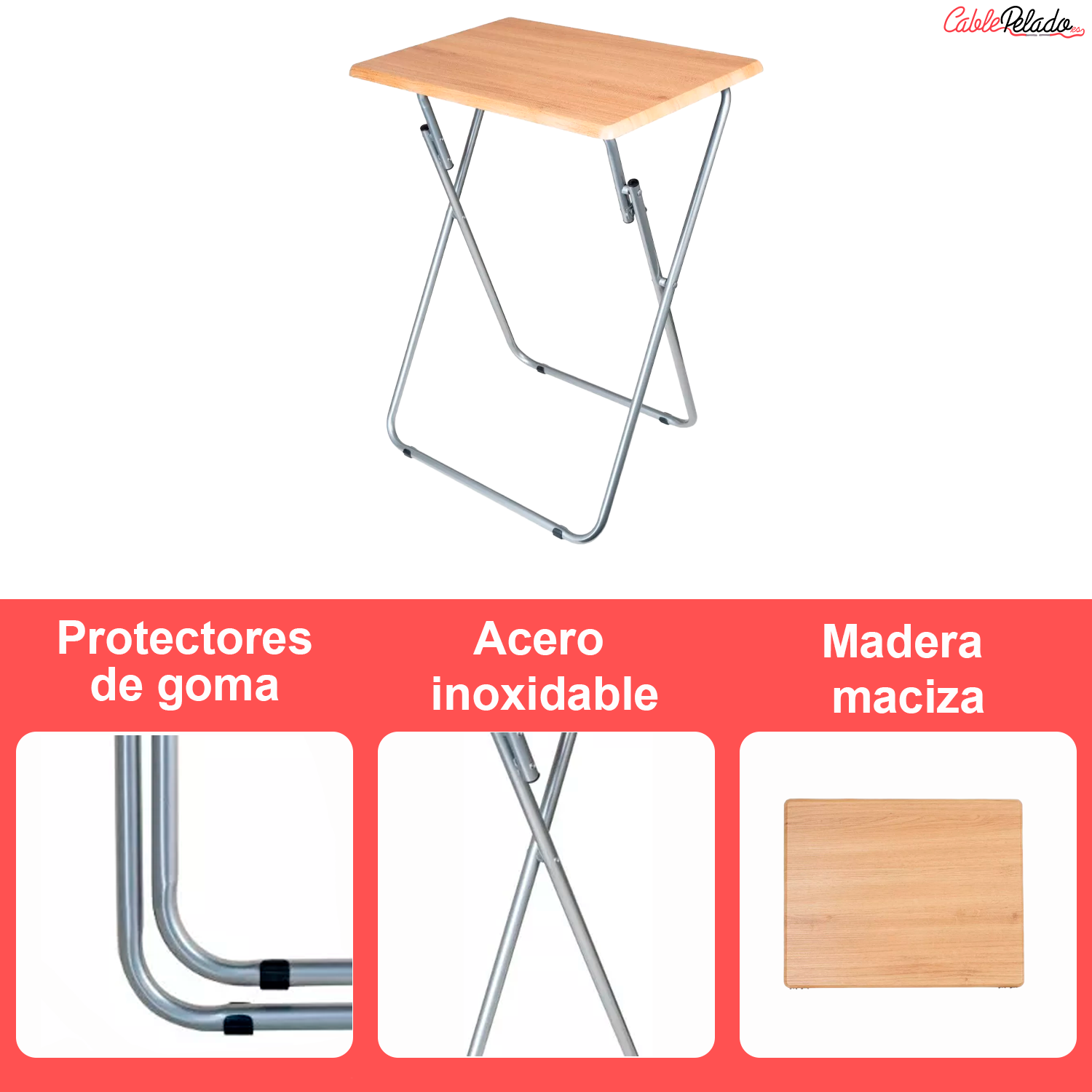 Mesa madera plegable rectangular 48x38x65