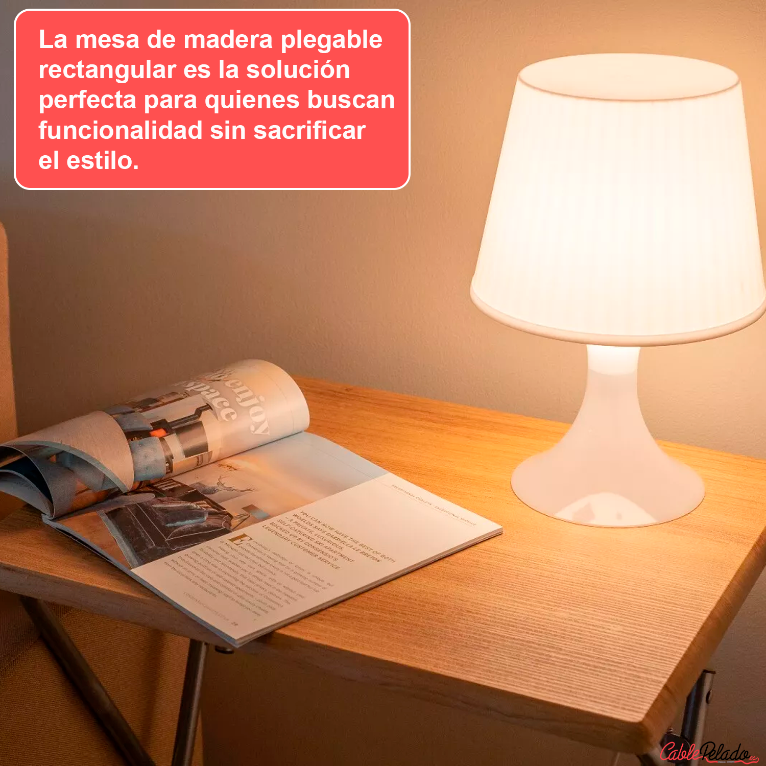 Mesa madera plegable rectangular 48x38x65