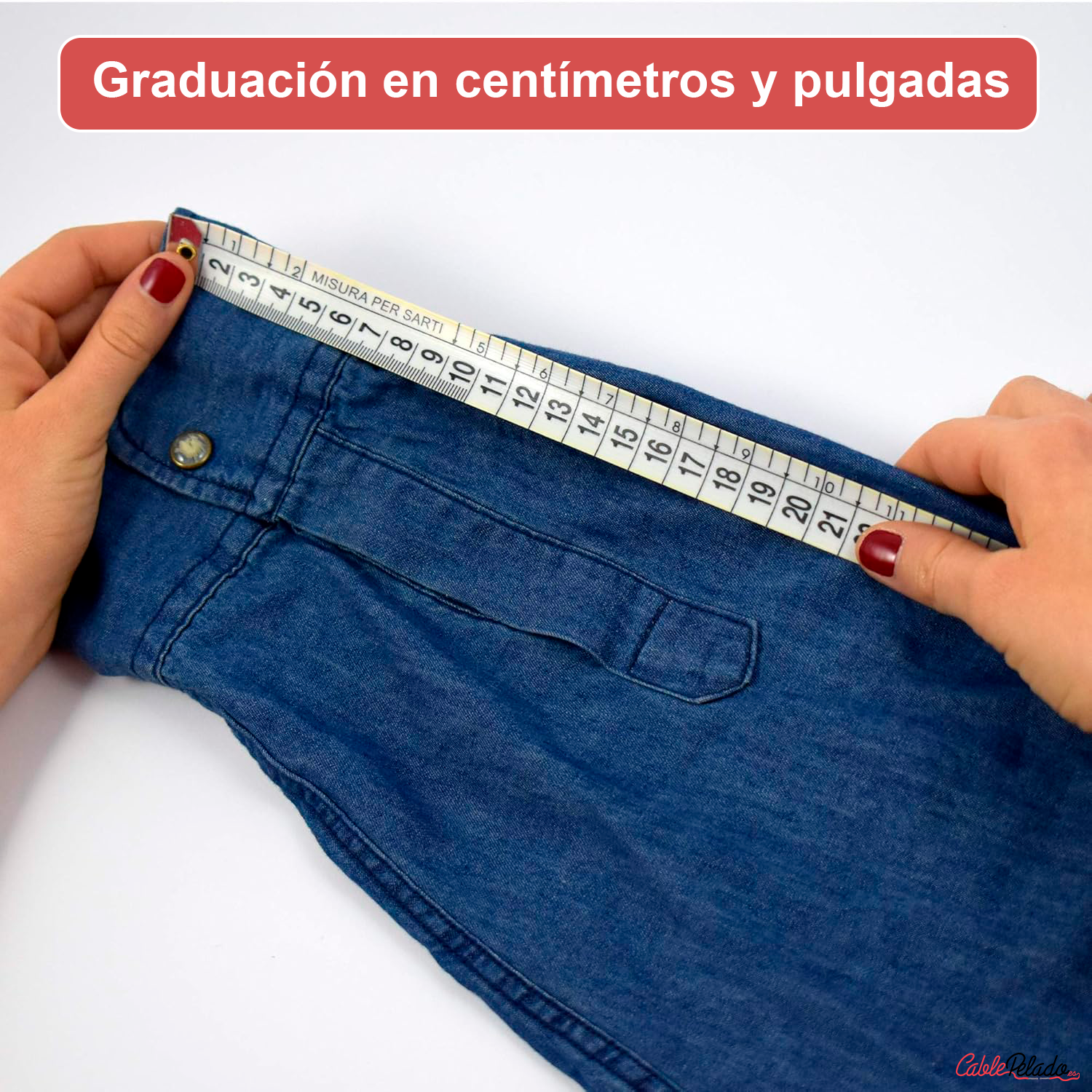 Metro Para Costura Profesional Doble Graduación 1.5 M Naranja