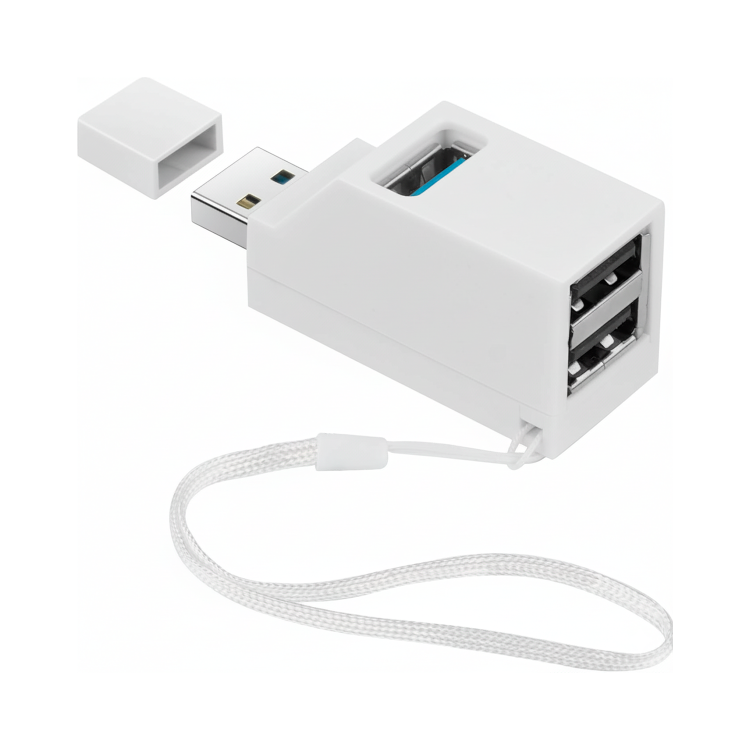 Mini Hub 3 Puertos 2 USB 2.0 Mas 1 USB 3.0  Blanco