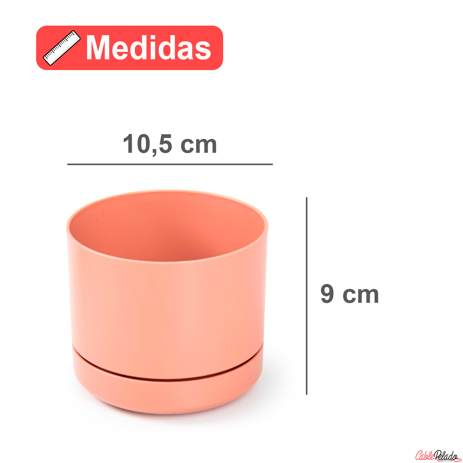 Mini Maceta Con Plato 10,5 Cm Pack 3 Unidades Colores Pasteles