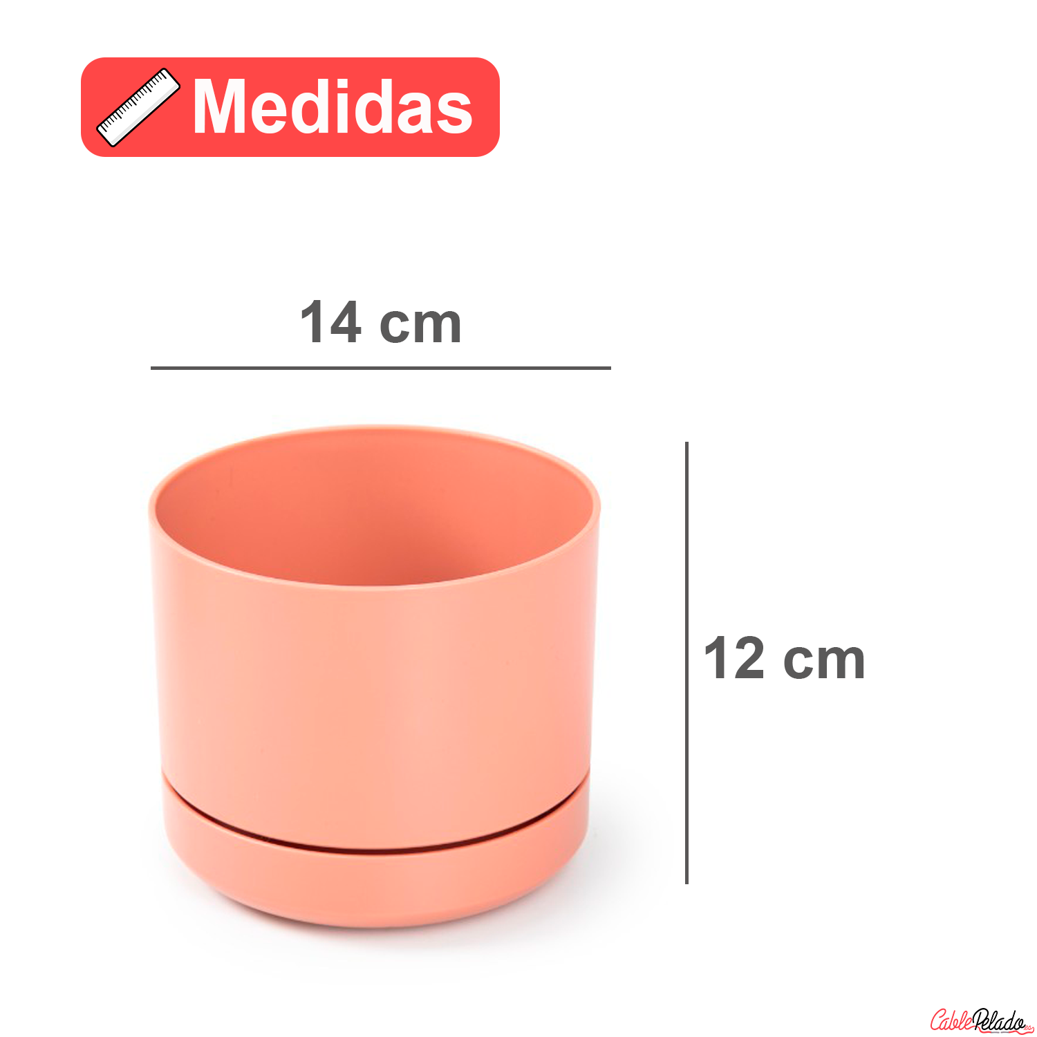 Mini Maceta Con Plato 14 Cm Pack 3 Unidades Colores Pasteles