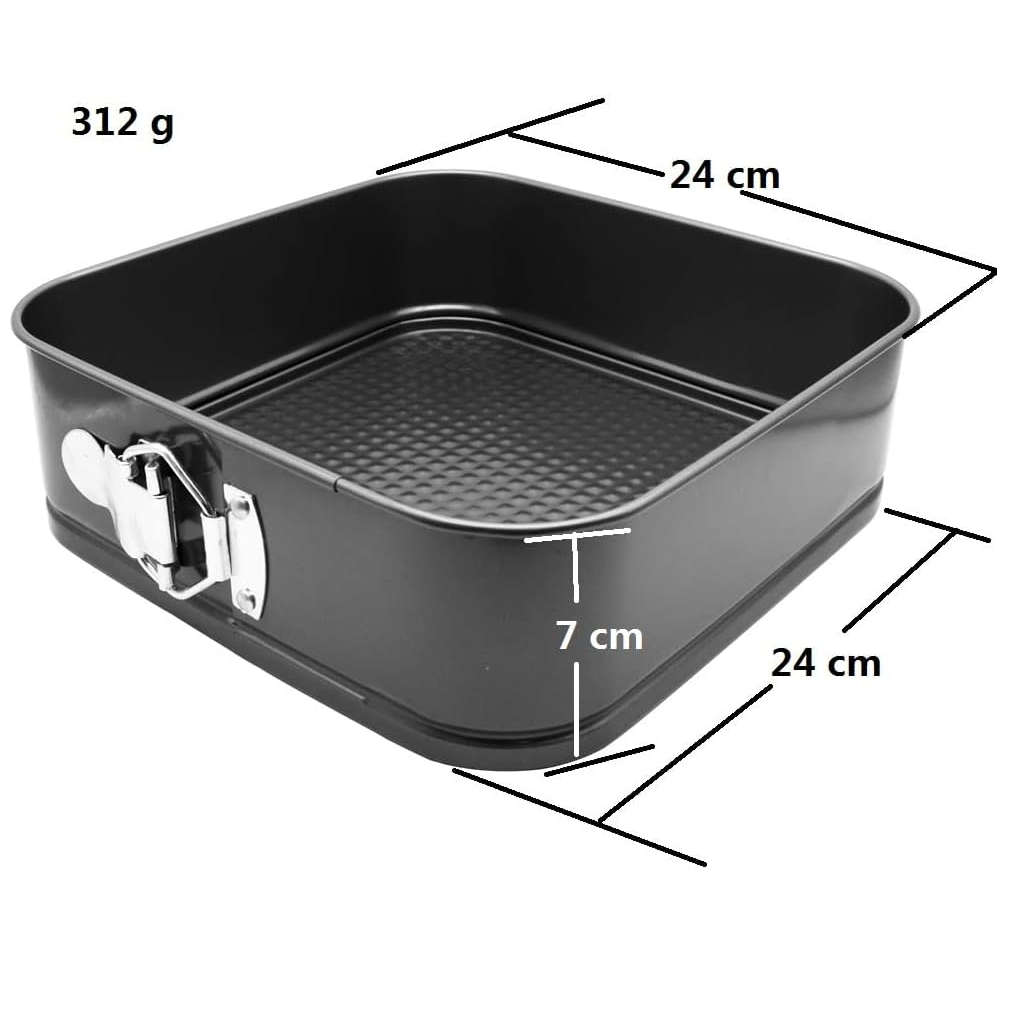 Molde para horno cuadrado Clip-Clap desmontable 24 cm Negro