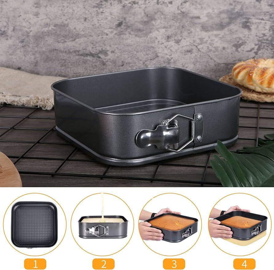Molde para horno cuadrado Clip-Clap desmontable 26 cm Negro