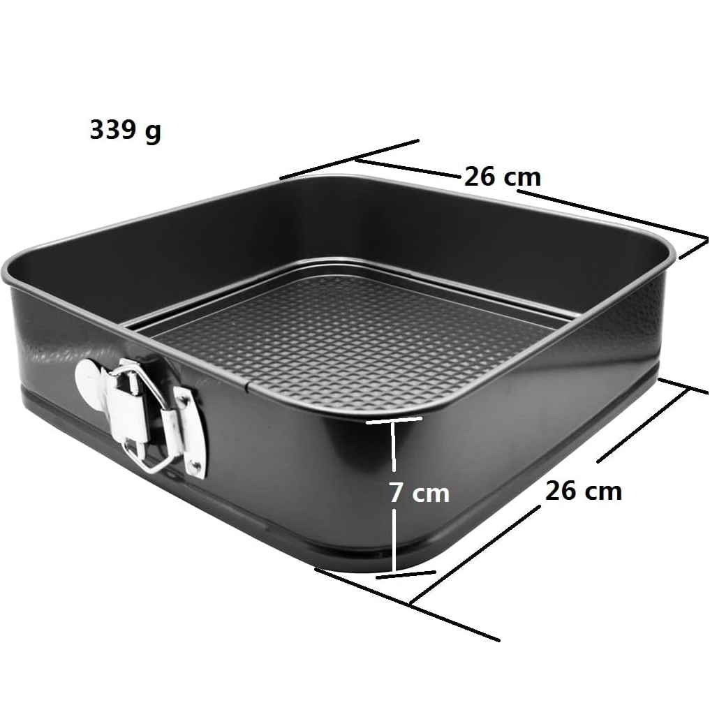 Molde para horno cuadrado Clip-Clap desmontable 26 cm Negro