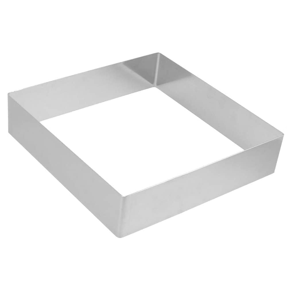 Molde para reposteria cuadrado inox 8 cm Gris