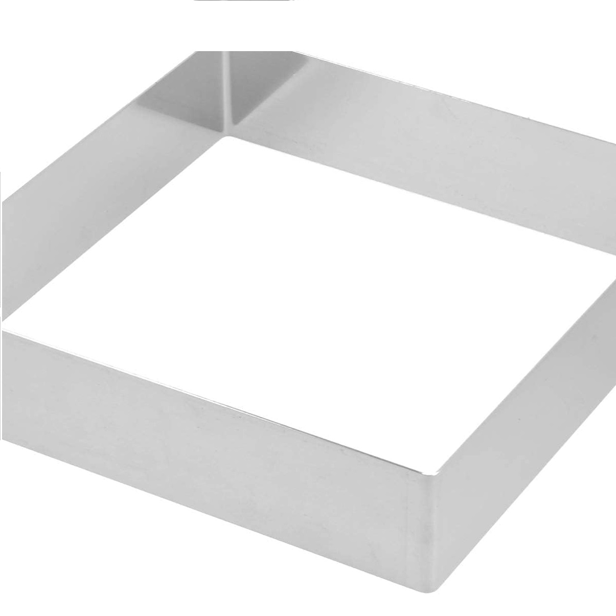 Molde para reposteria cuadrado inox 8 cm Gris