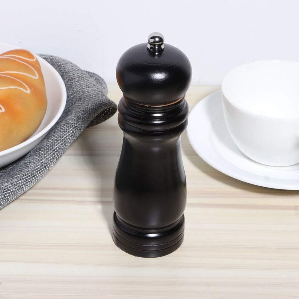 Molinillo madera de cocina pimentero 15 cm Negro