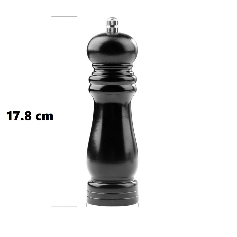 Molinillo madera de cocina pimentero 18 cm Negro