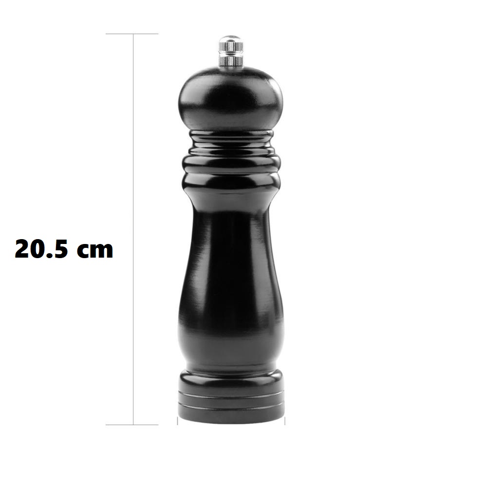 Molinillo madera de cocina pimentero 20 cm Negro