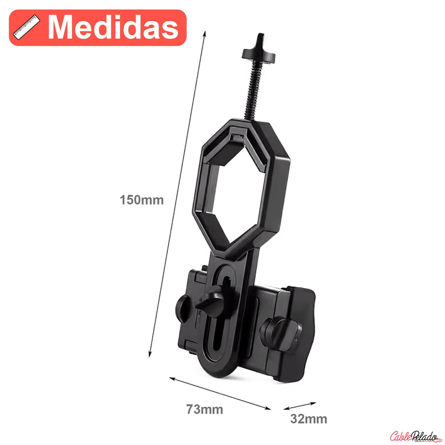Montura de Adaptador de Telescopio para Teléfono Móvil  Negro