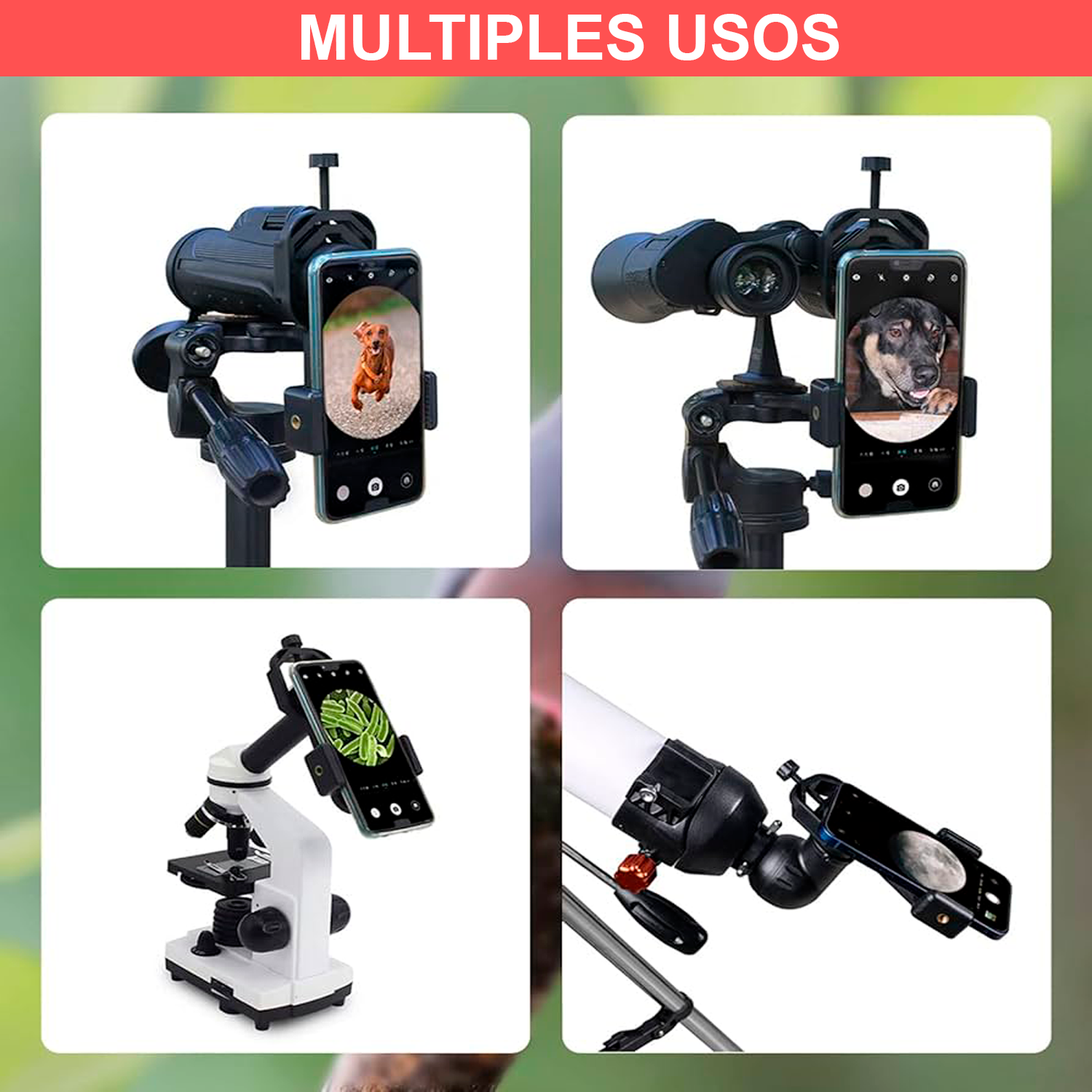 Montura de Adaptador de Telescopio para Teléfono Móvil  Negro