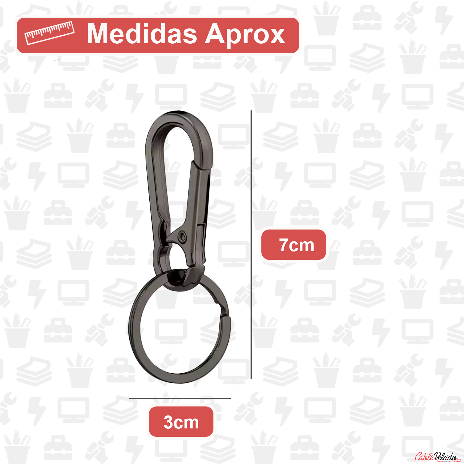 Mosquetón De Aleación De Zinc Con Llavero y Clips De Liberación Rápida  Negro