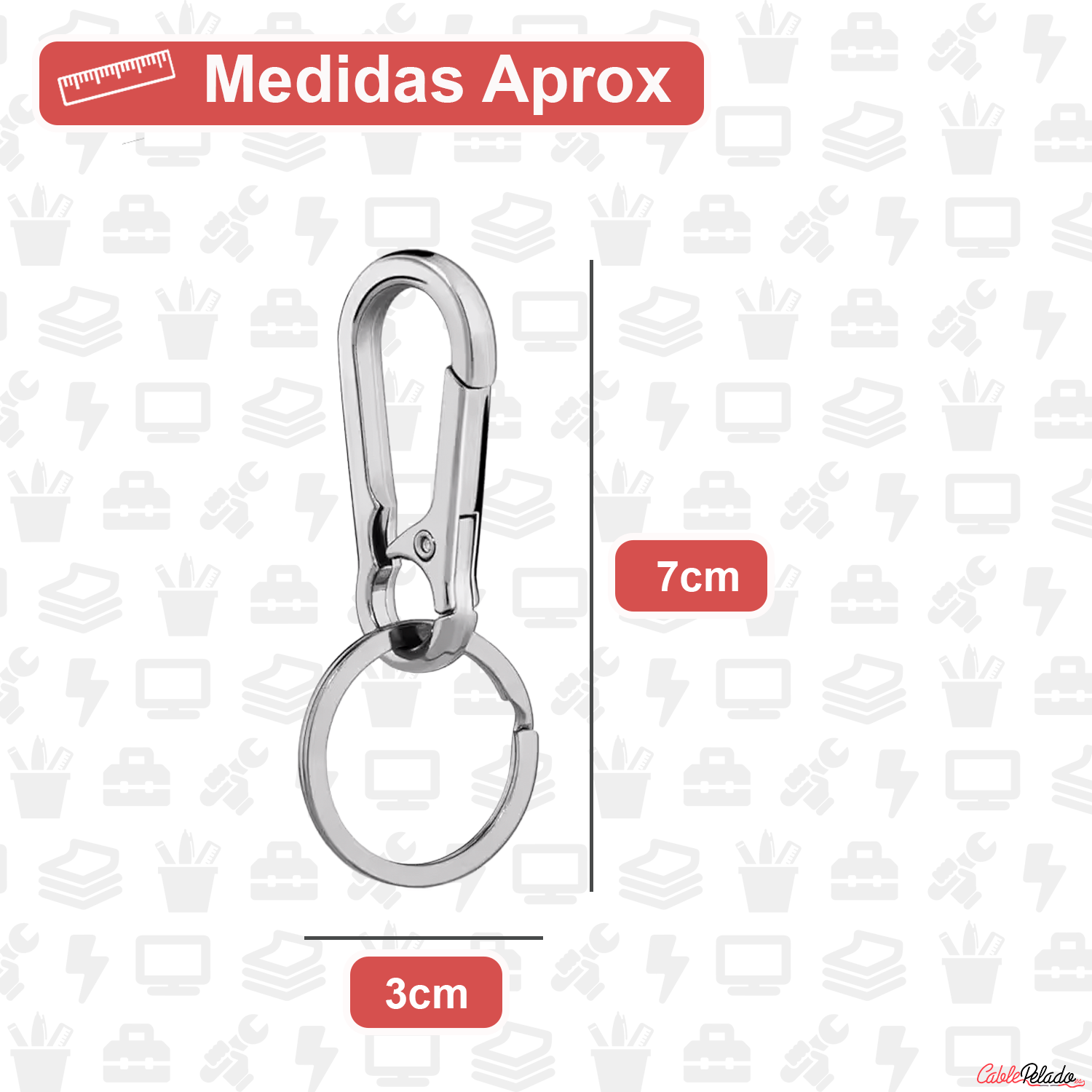 Mosquetón De Aleación De Zinc Con Llavero y Clips De Liberación Rápida  Plateado