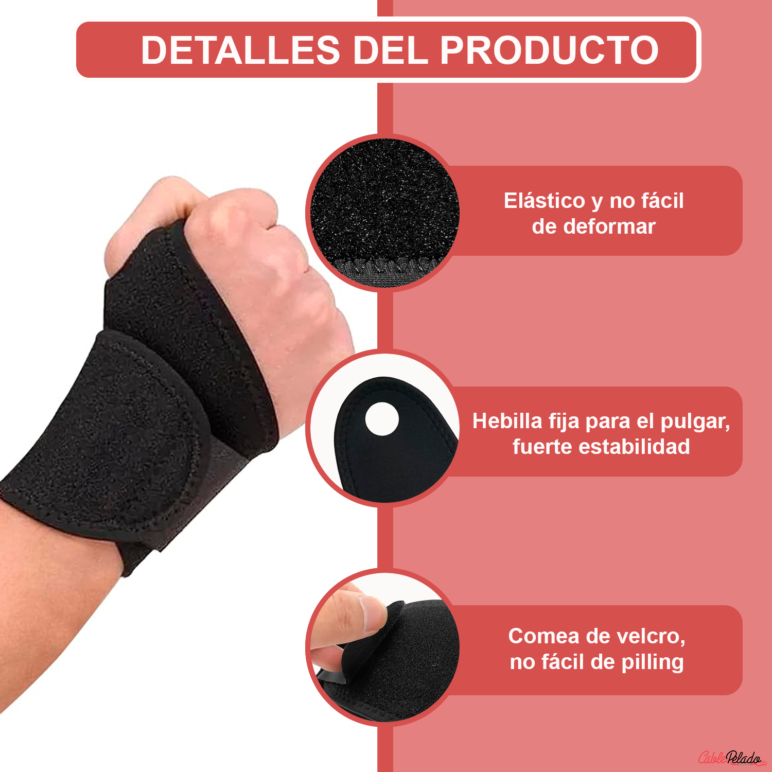 Muñequera Ajustable Para Túnel Carpiano  Negro