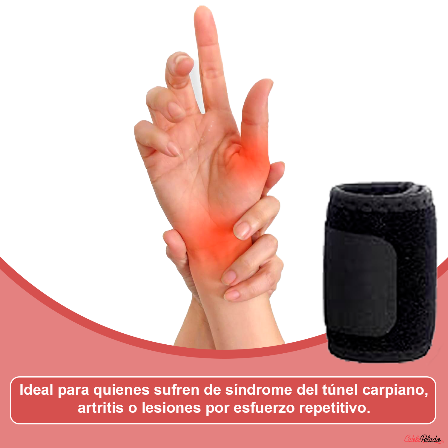 Muñequera Ajustable Para Túnel Carpiano  Negro