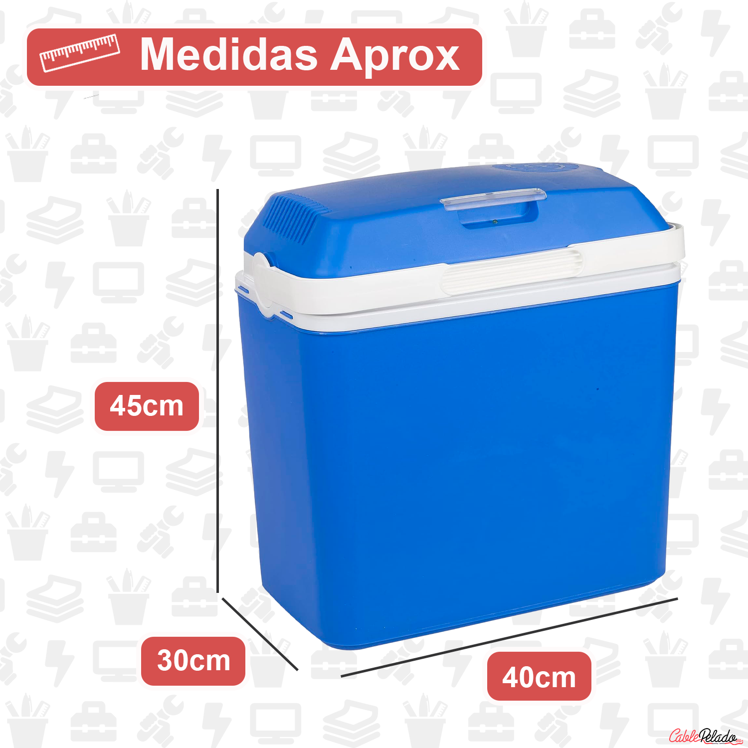 Nevera Portatil Eléctrica 24 Litros Azul