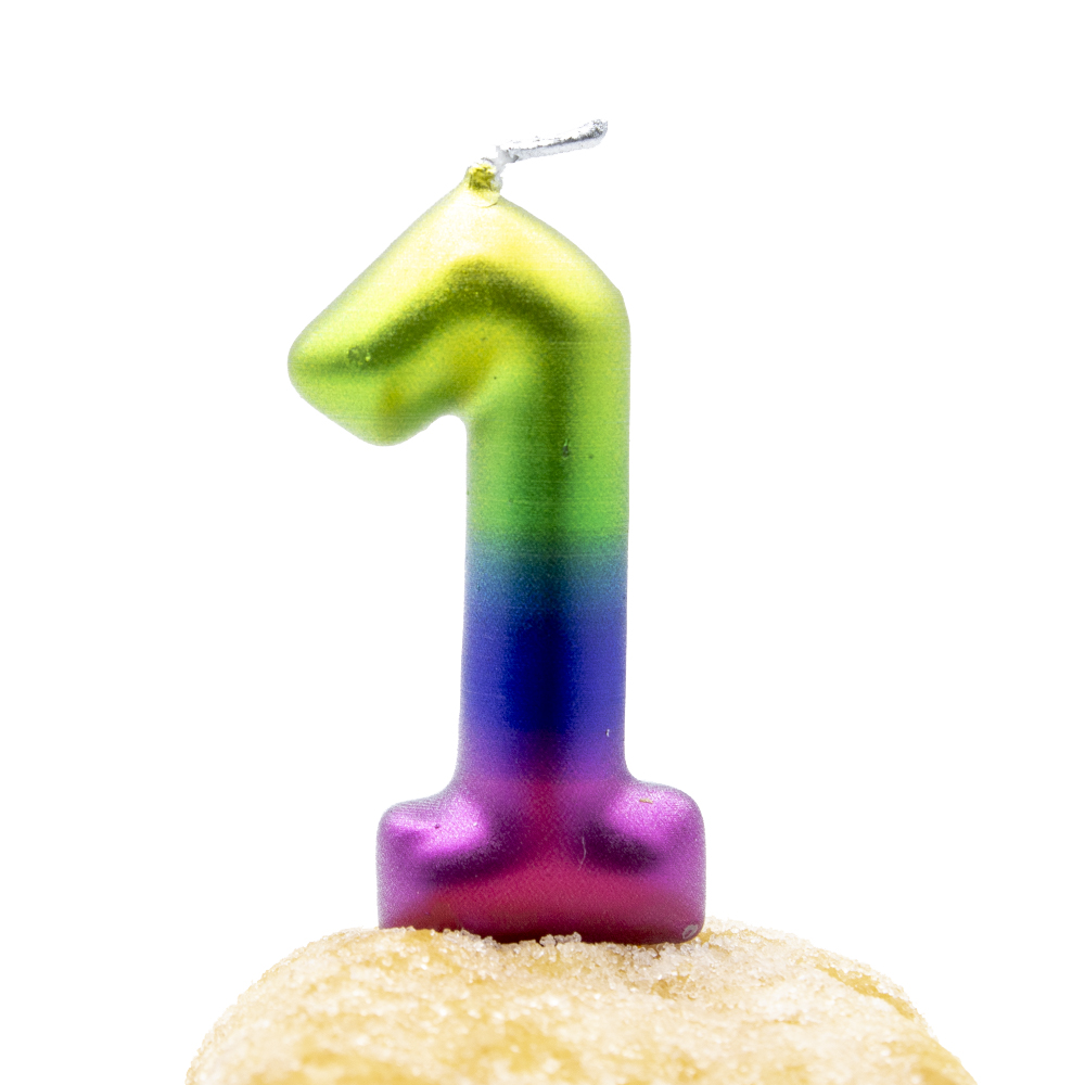 Numero 1 vela cumpleaños 6 cm Multicolor