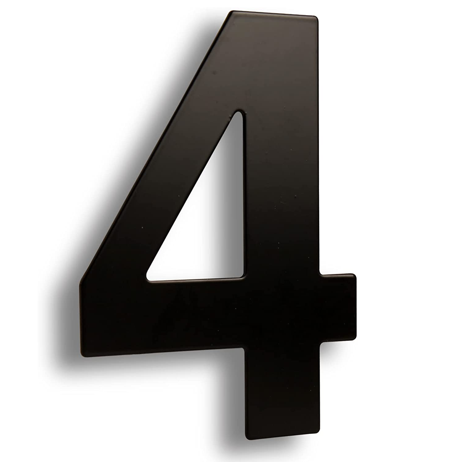 Numero 4 en acero inoxidable 152 mm Negro