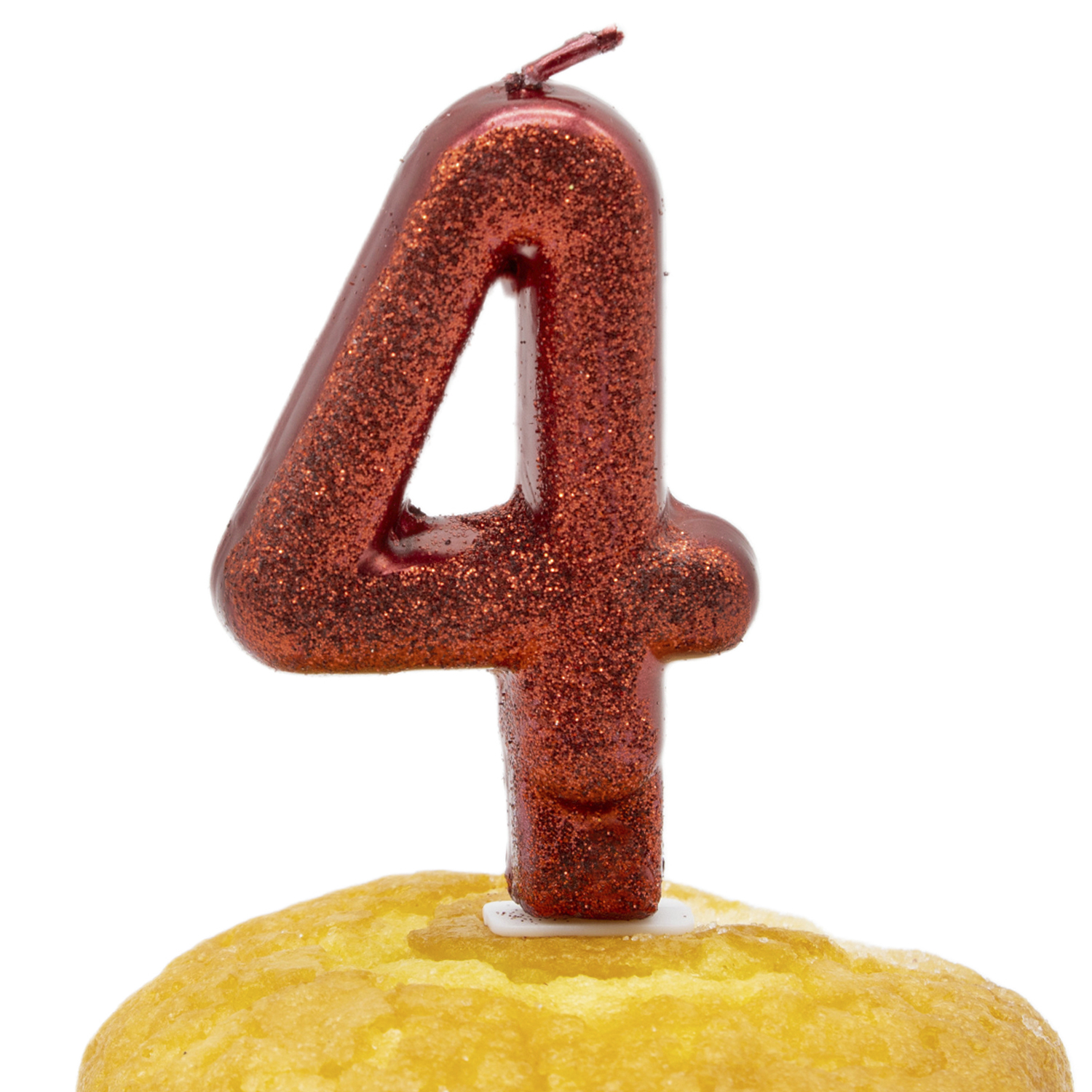 Numero 4 vela cumpleaños 7 cm Rojo