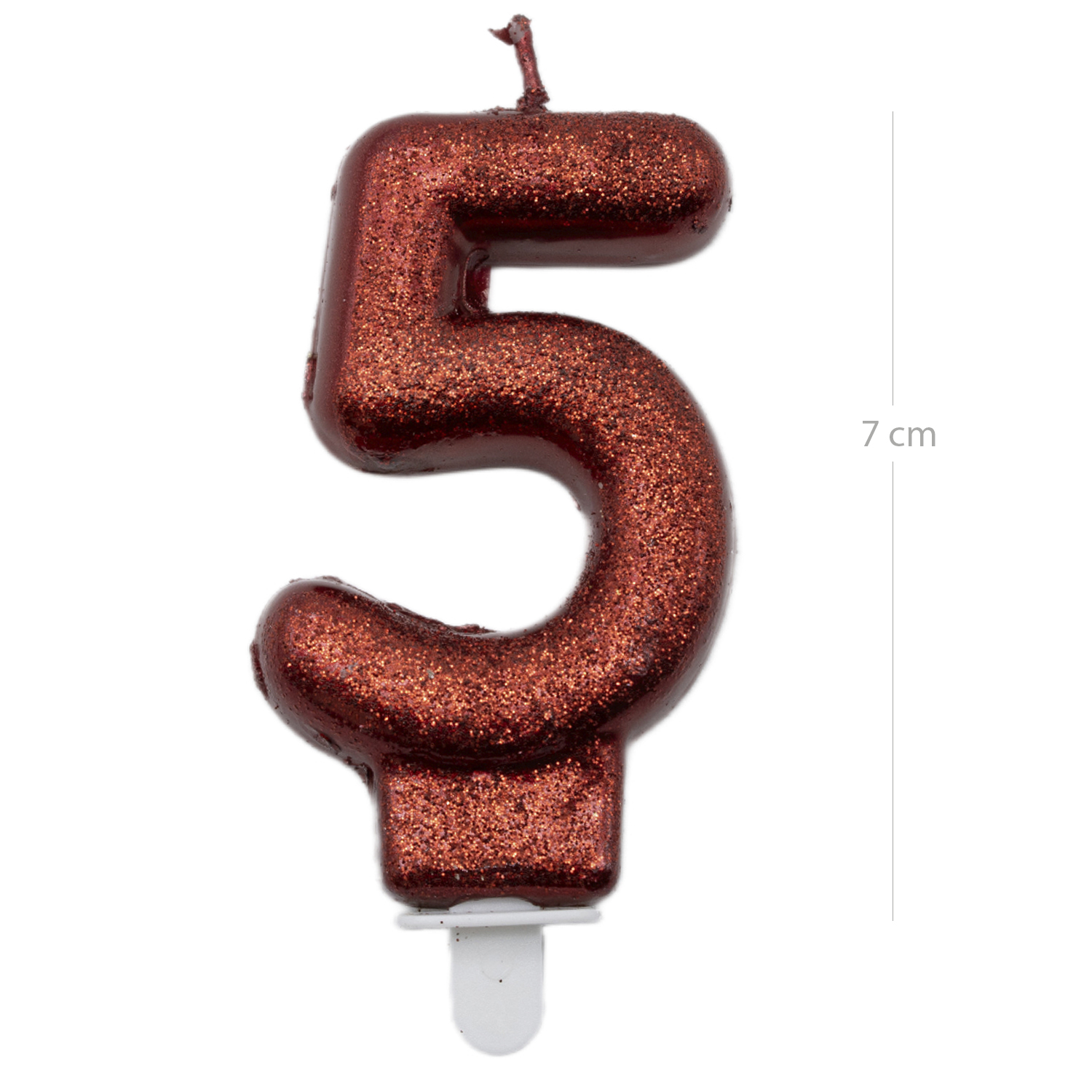 Numero 5 vela cumpleaños 7 cm Rojo