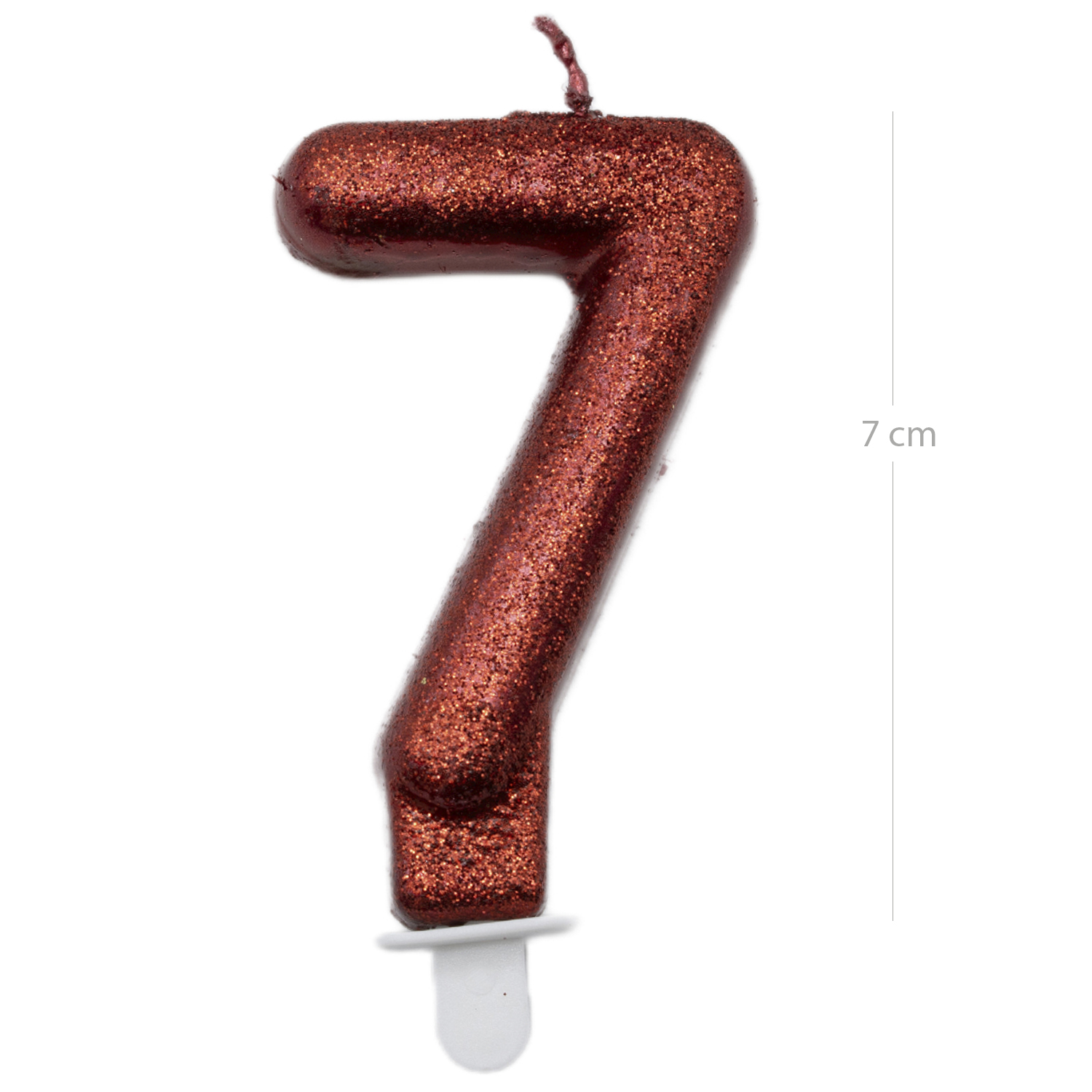 Numero 7 vela cumpleaños 7 cm Rojo