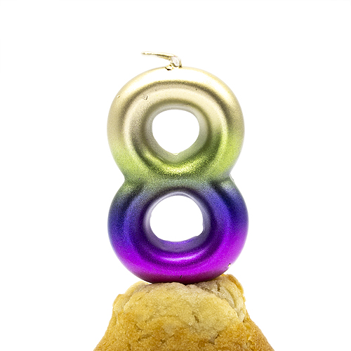 Numero 8 vela cumpleaños 6 cm Multicolor