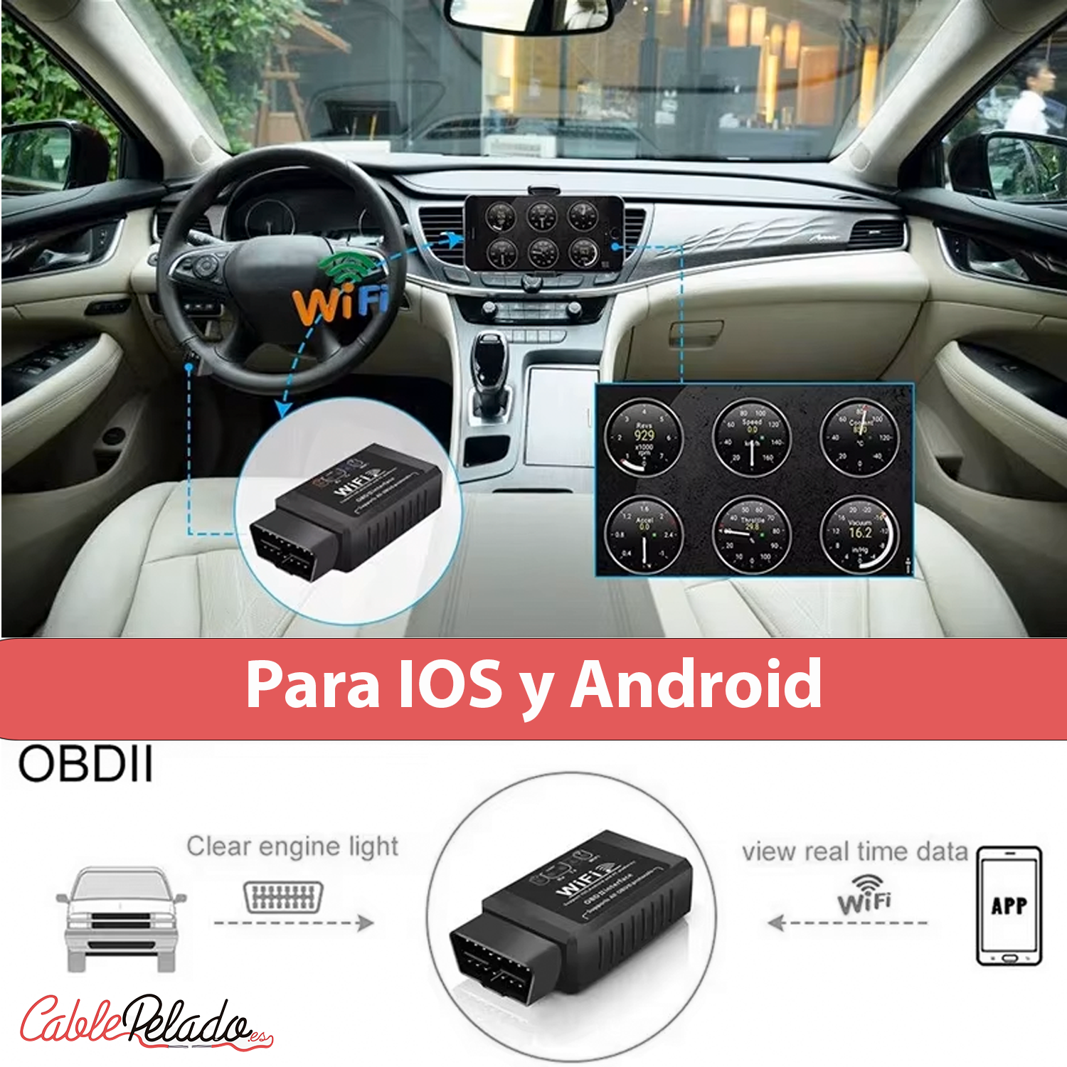 Ordenador para diagnóstico de coche OBD  Negro
