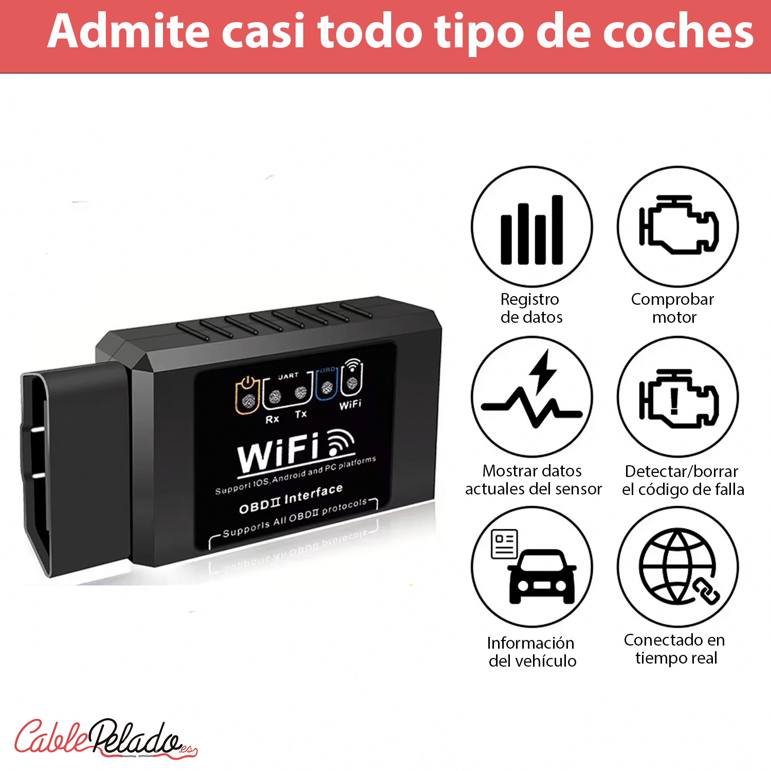 Ordenador para diagnóstico de coche OBD  Negro