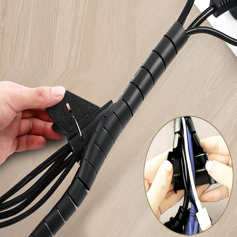 Organizador De Cable En Espiral 25mm 1 M Negro
